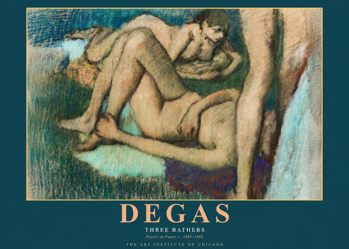 Edgar Degas Three Bathers No2 - Juliste