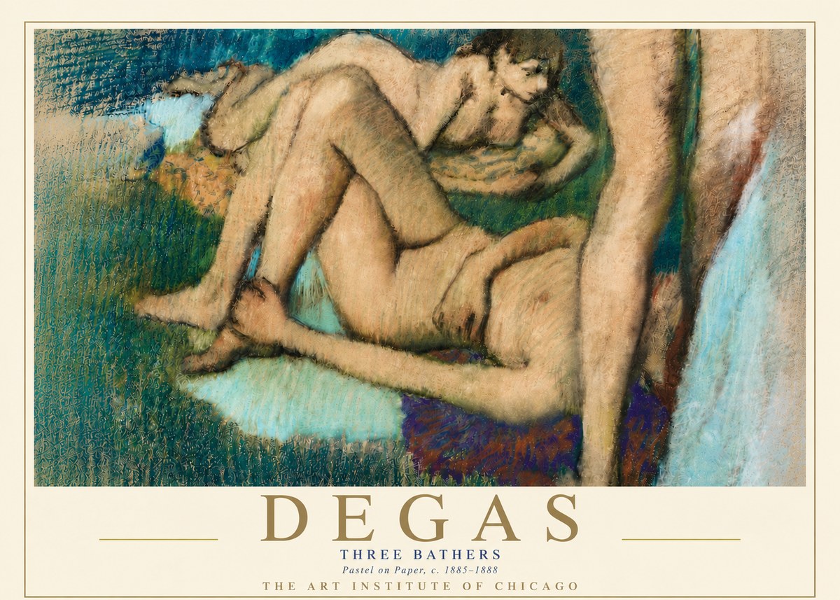 Edgar Degas Three Bathers No6 - Juliste