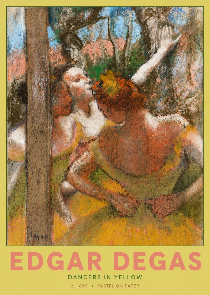 Edgar Degas Dancers in Yellow No4 - Juliste