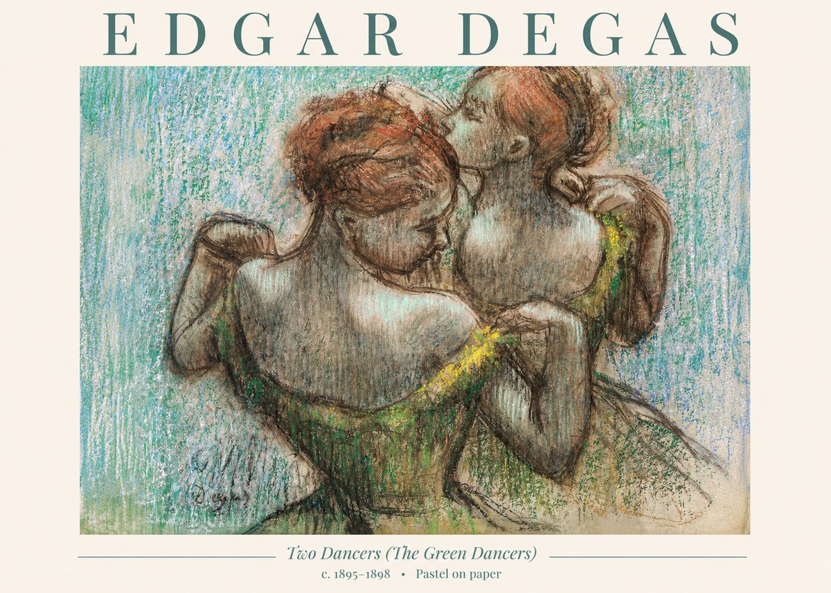 Edgar Degas Two Dancers (the Green Dancers) No1 - Juliste