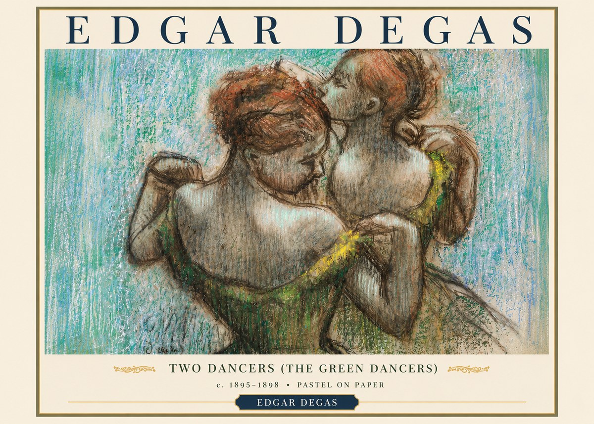 Edgar Degas Two Dancers (the Green Dancers) No3 - Juliste