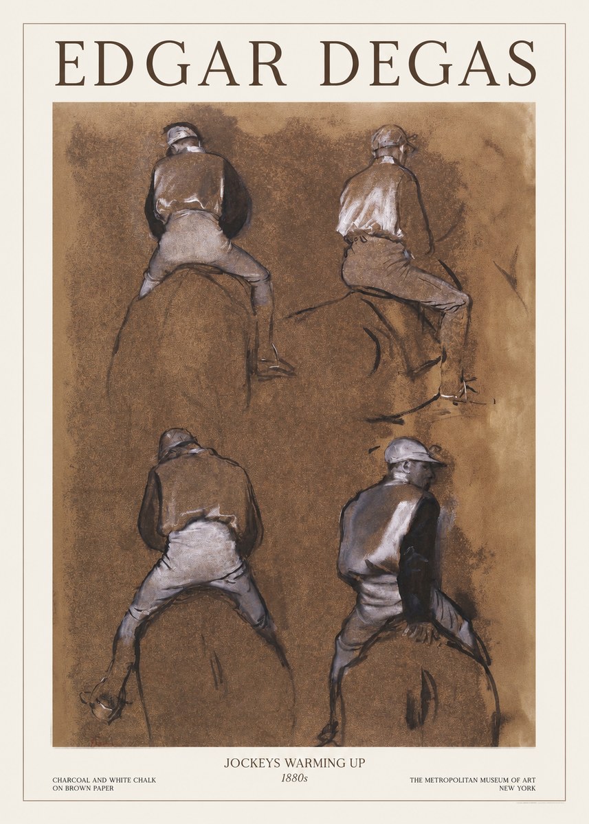 Edgar Degas Jockeys Warming Up No1 - Juliste