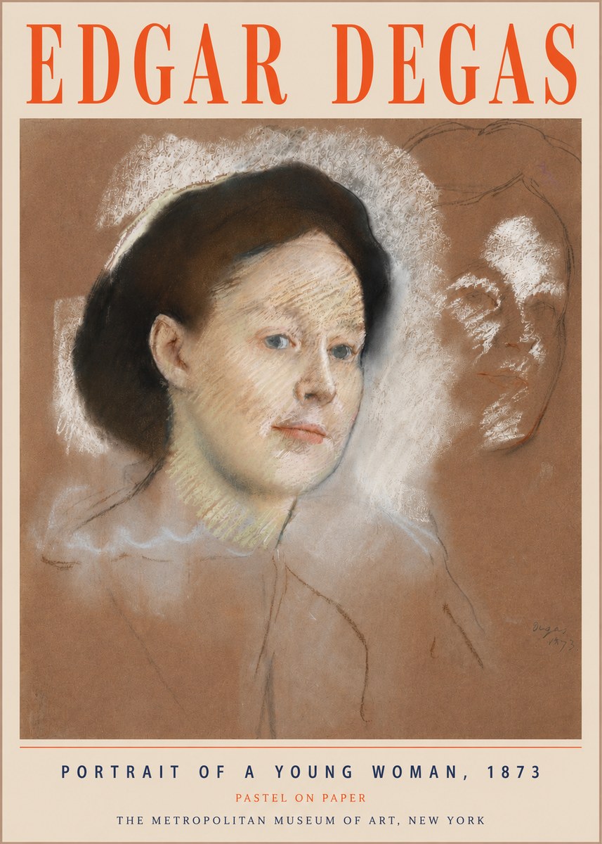 Edgar Degas Portrait of a Young Woman No5 - Juliste