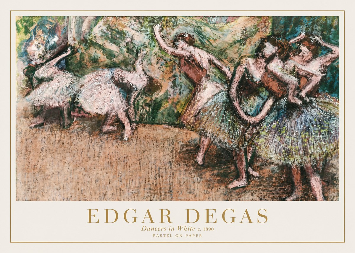 Edgar Degas Dancers in White C. 1890 No1 - Juliste