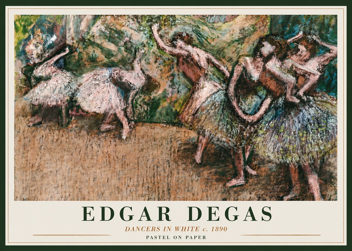 Edgar Degas Dancers in White C. 1890 No3 - Juliste