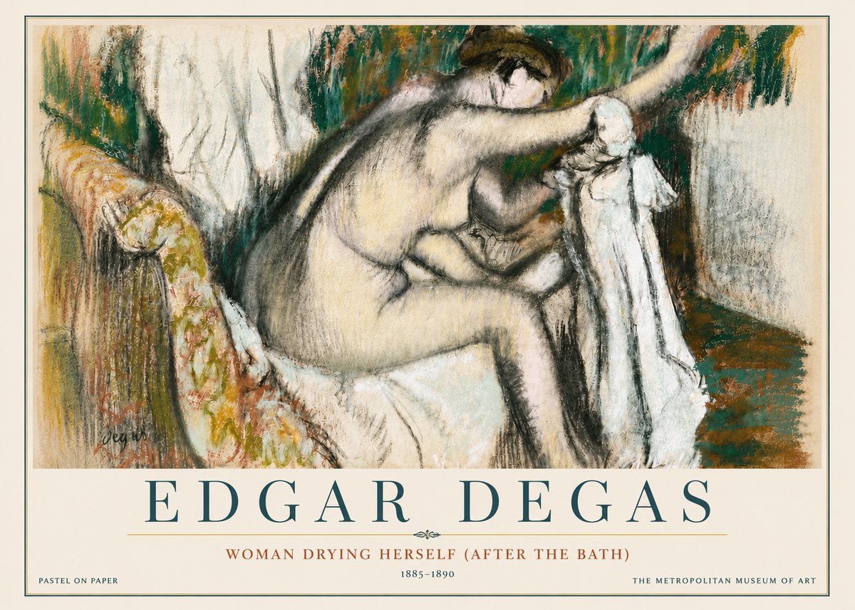 Edgar Degas Woman Drying Herself (After the Bath) No5 - Juliste