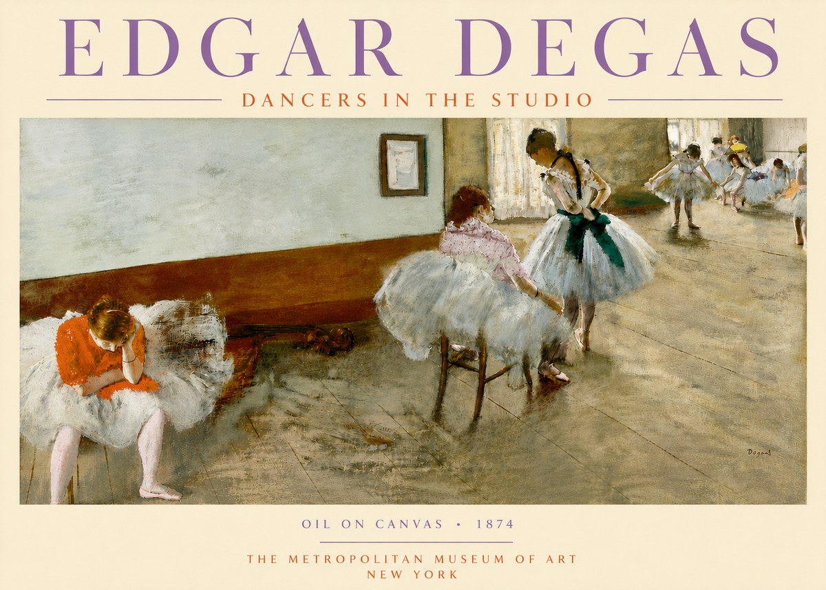 Edgar Degas Dancers in the Studio No4 - Juliste