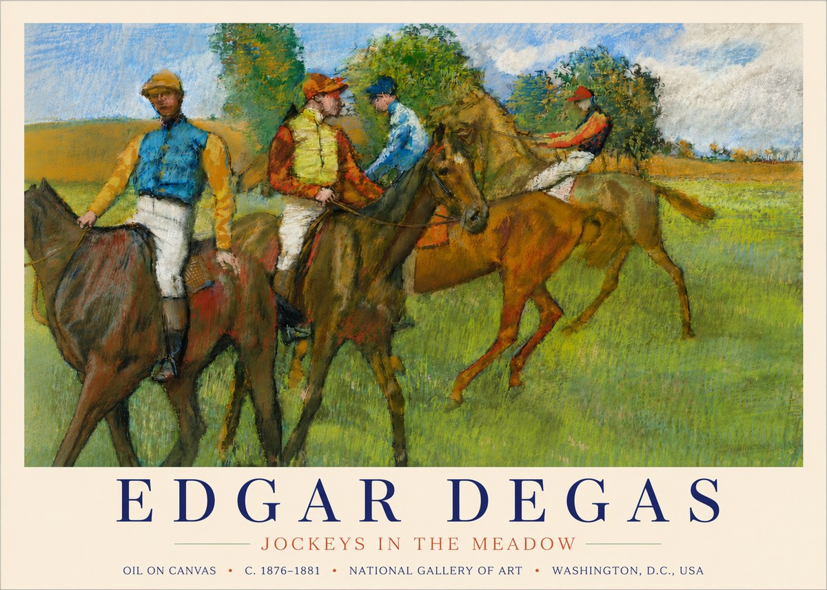 Edgar Degas Jockeys in the Meadow No4 - Juliste