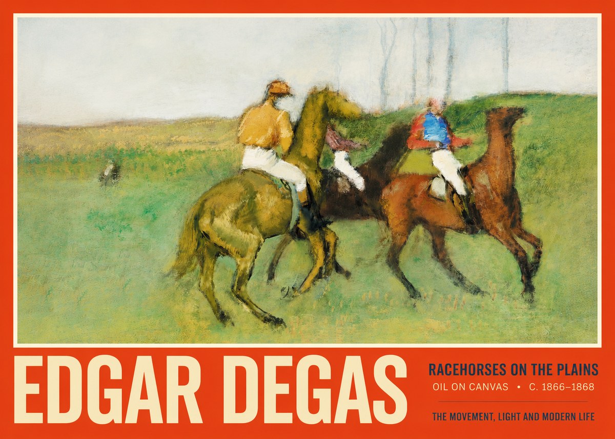 Edgar Degas Racehorses on the Plains No2 - Juliste