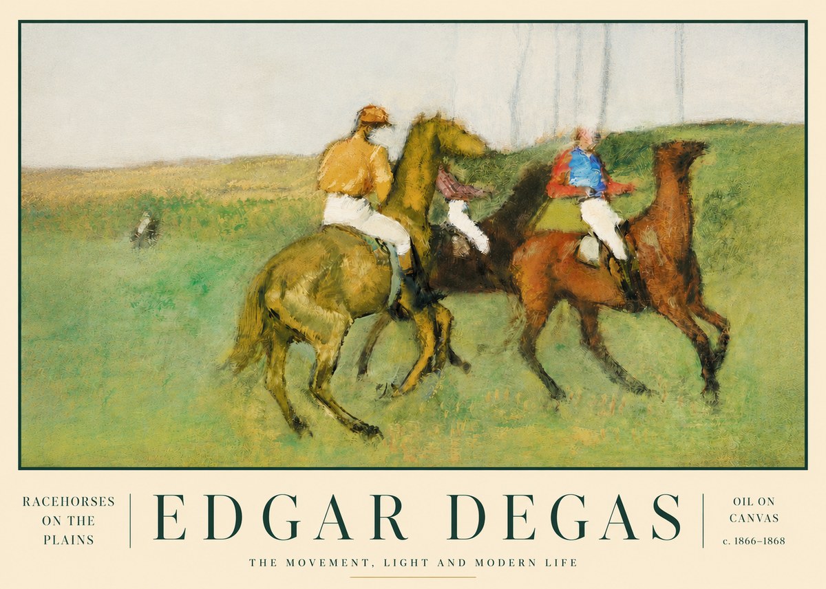 Edgar Degas Racehorses on the Plains No3 - Juliste
