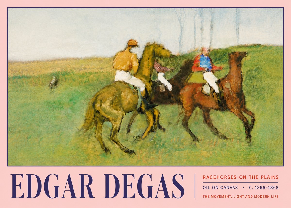 Edgar Degas Racehorses on the Plains No5 - Juliste