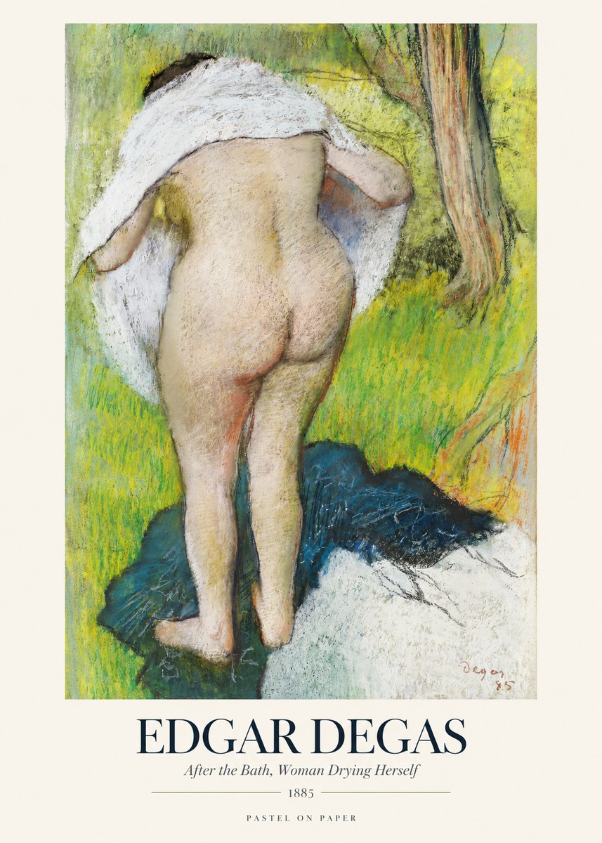 Edgar Degas After the Bath, Woman Drying Herself No1 - Juliste