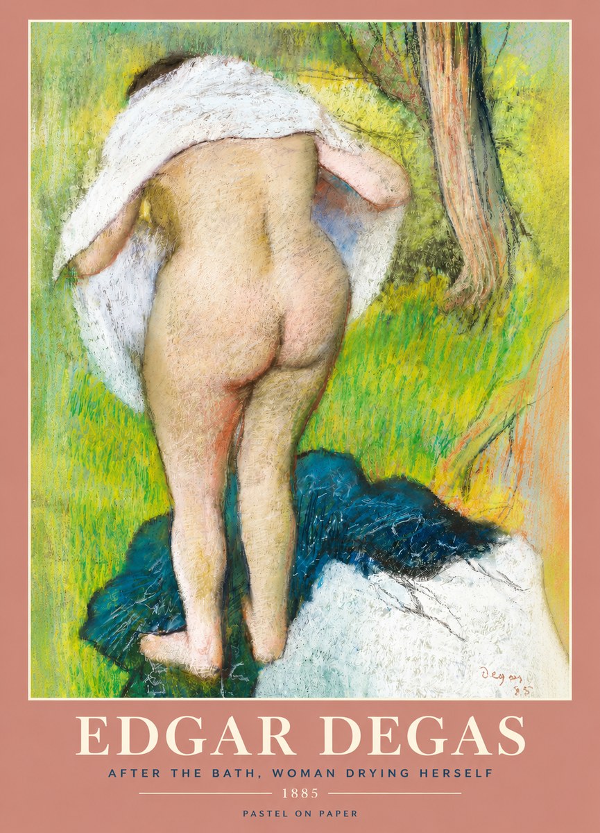 Edgar Degas After the Bath, Woman Drying Herself No2 - Juliste