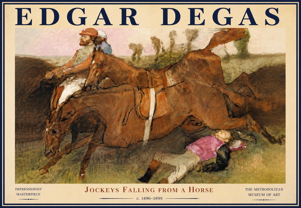 Edgar Degas Jockeys Falling from a Horse No5 - Juliste