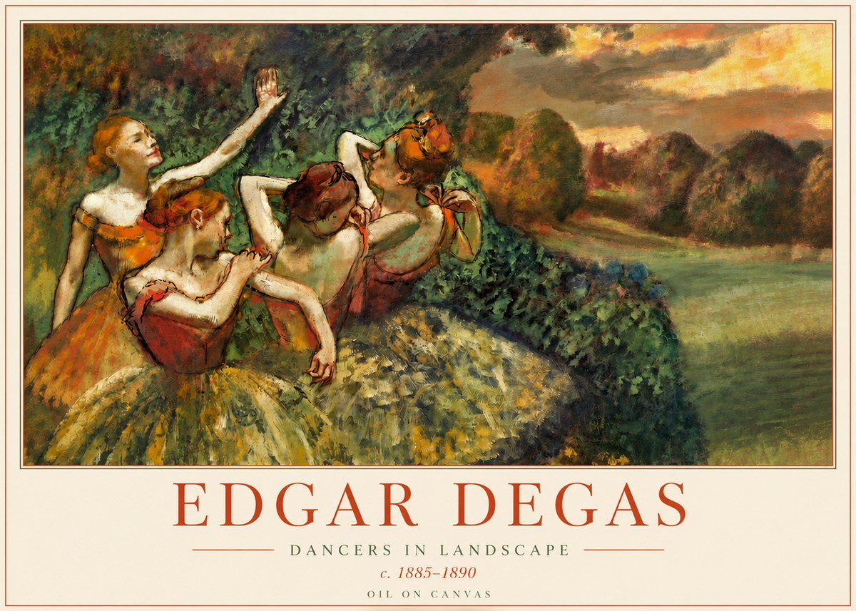 Edgar Degas Dancers in Landscape II No3 - Juliste