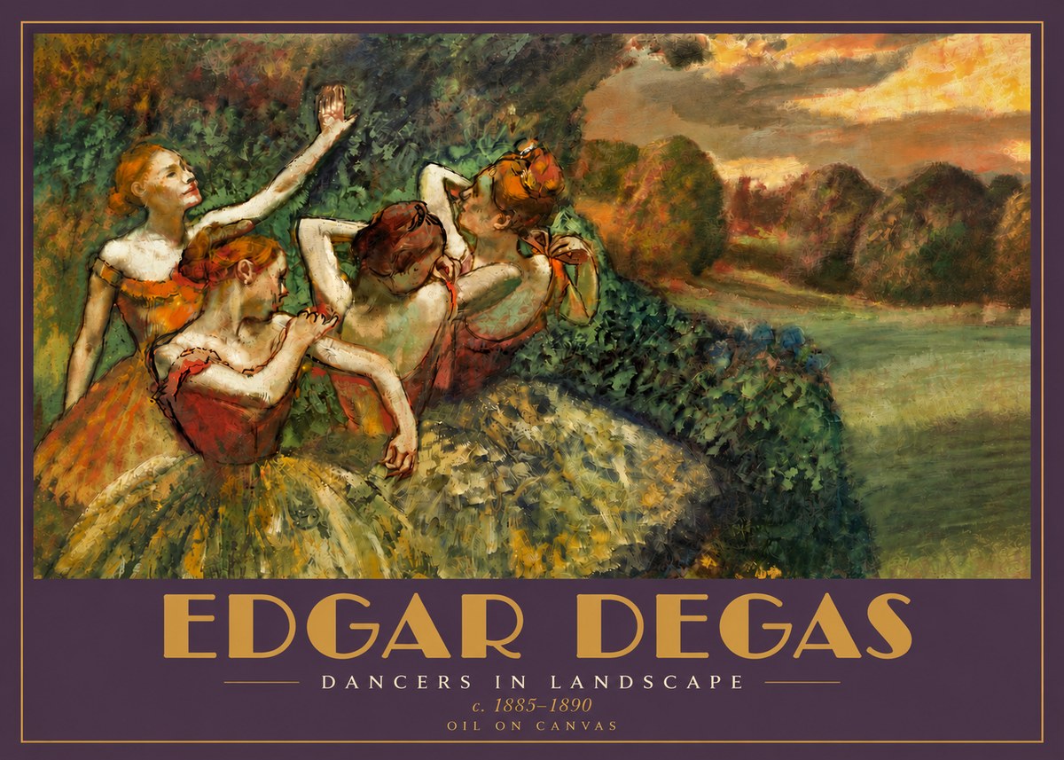 Edgar Degas Dancers in Landscape II No4 - Juliste