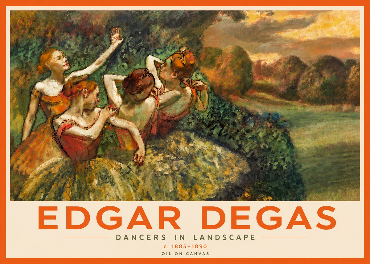 Edgar Degas Dancers in Landscape II No5 - Juliste