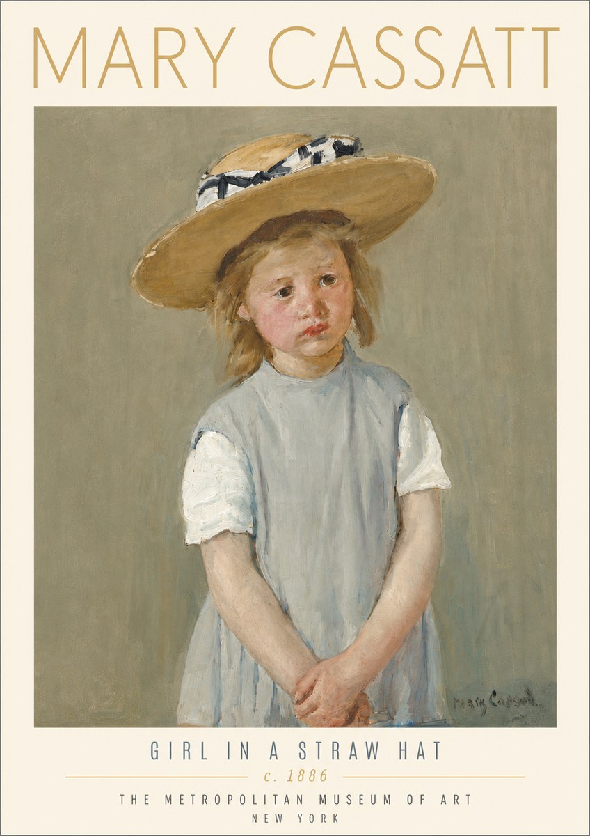 Mary Cassatt Girl in a Straw Hat No4 - Juliste
