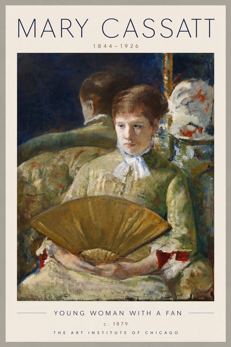 Mary Cassatt Young Woman with a Fan I No6 - Juliste