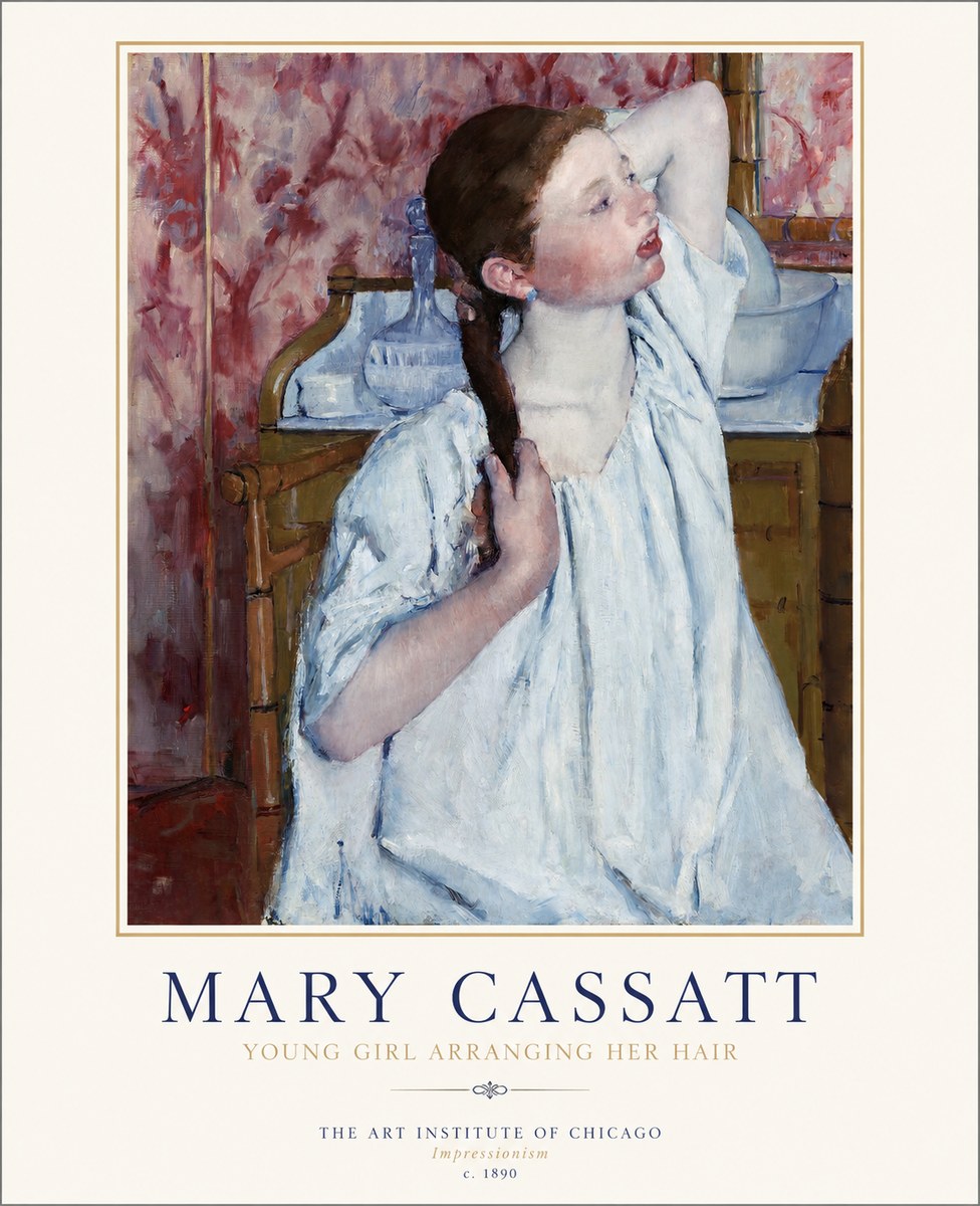 Mary Cassatt Young Girl Arranging Her Hair No1 - Juliste