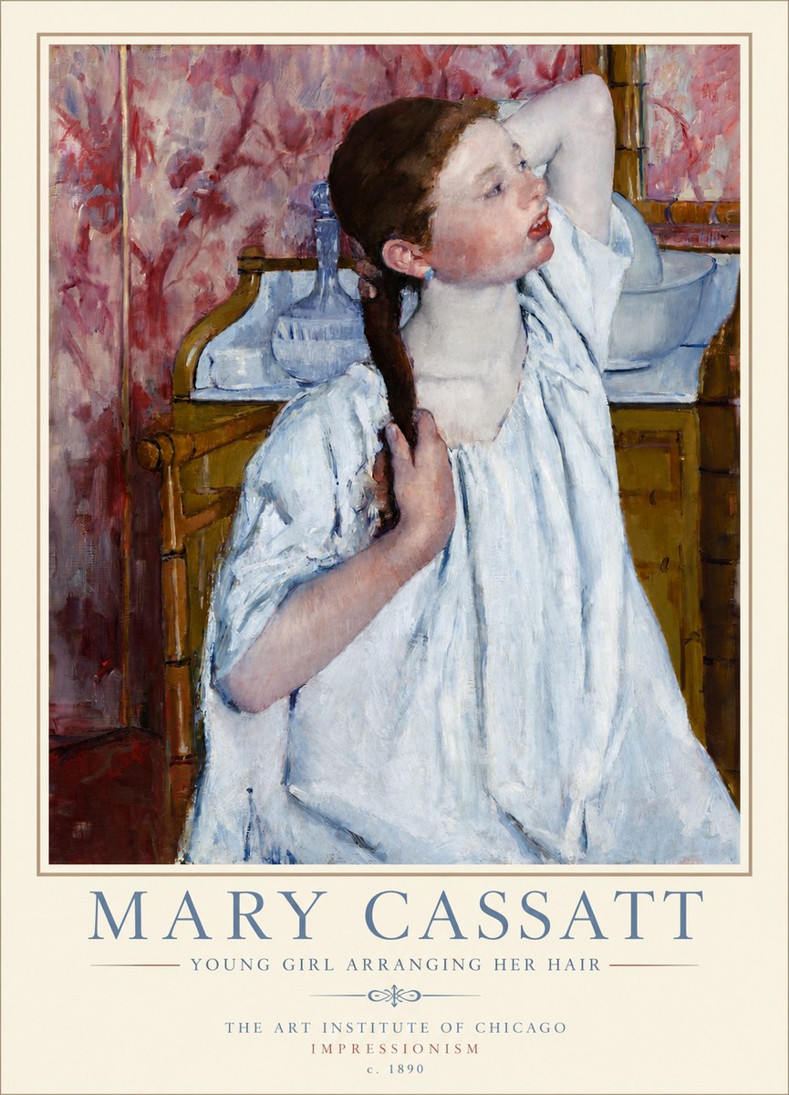 Mary Cassatt Young Girl Arranging Her Hair No3 - Juliste