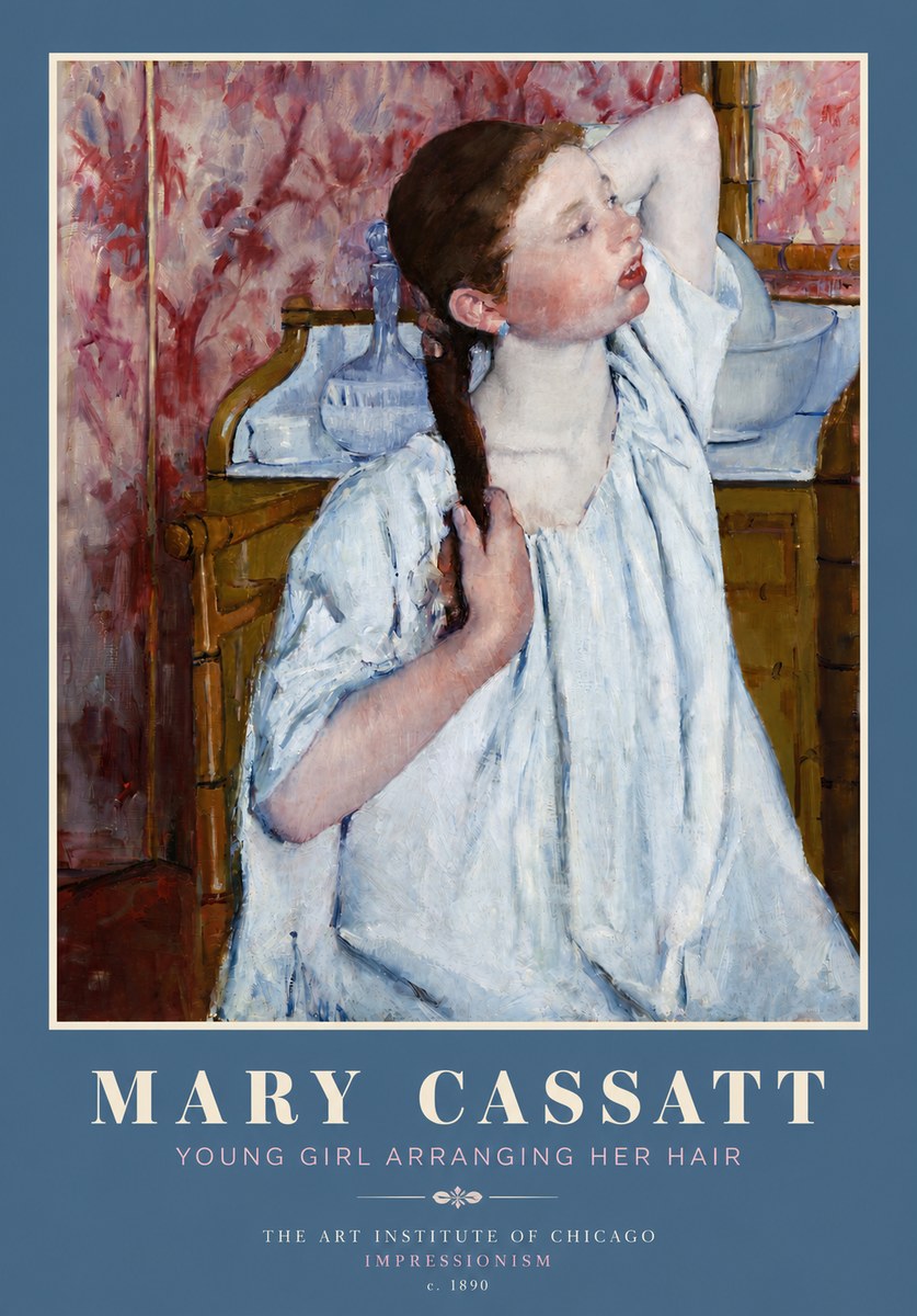 Mary Cassatt Young Girl Arranging Her Hair No4 - Juliste