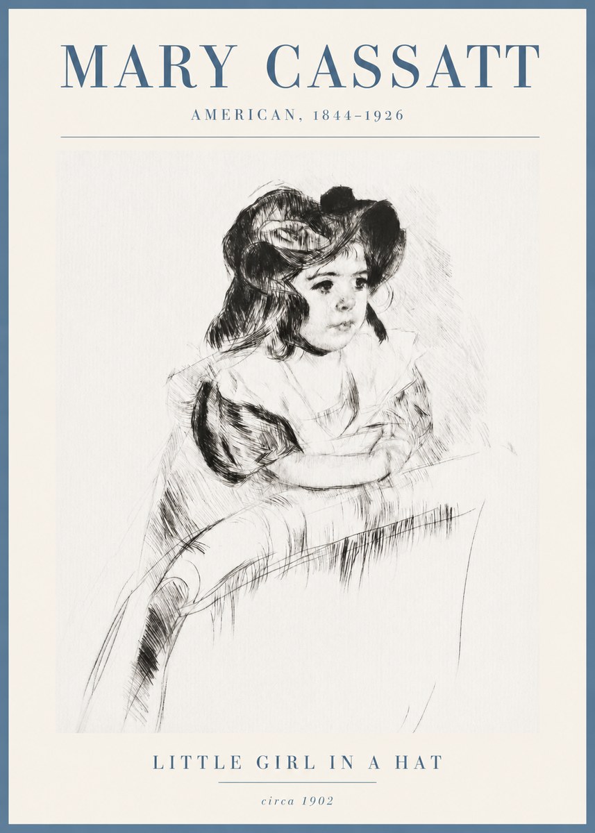 Mary Cassatt Little Girl in a Hat No3 - Juliste
