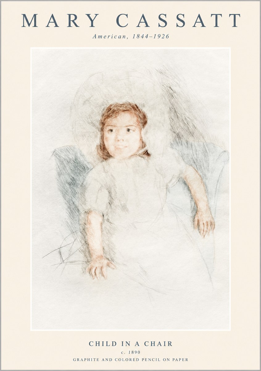 Mary Cassatt Child in a Chair No1 - Juliste