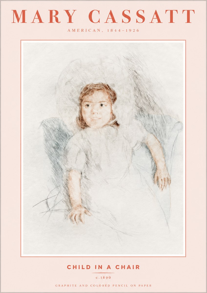 Mary Cassatt Child in a Chair No3 - Juliste