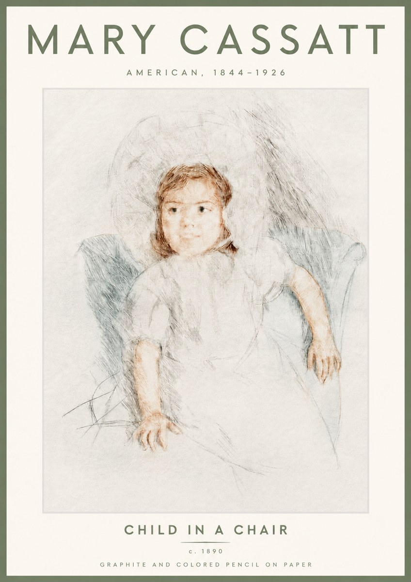 Mary Cassatt Child in a Chair No4 - Juliste