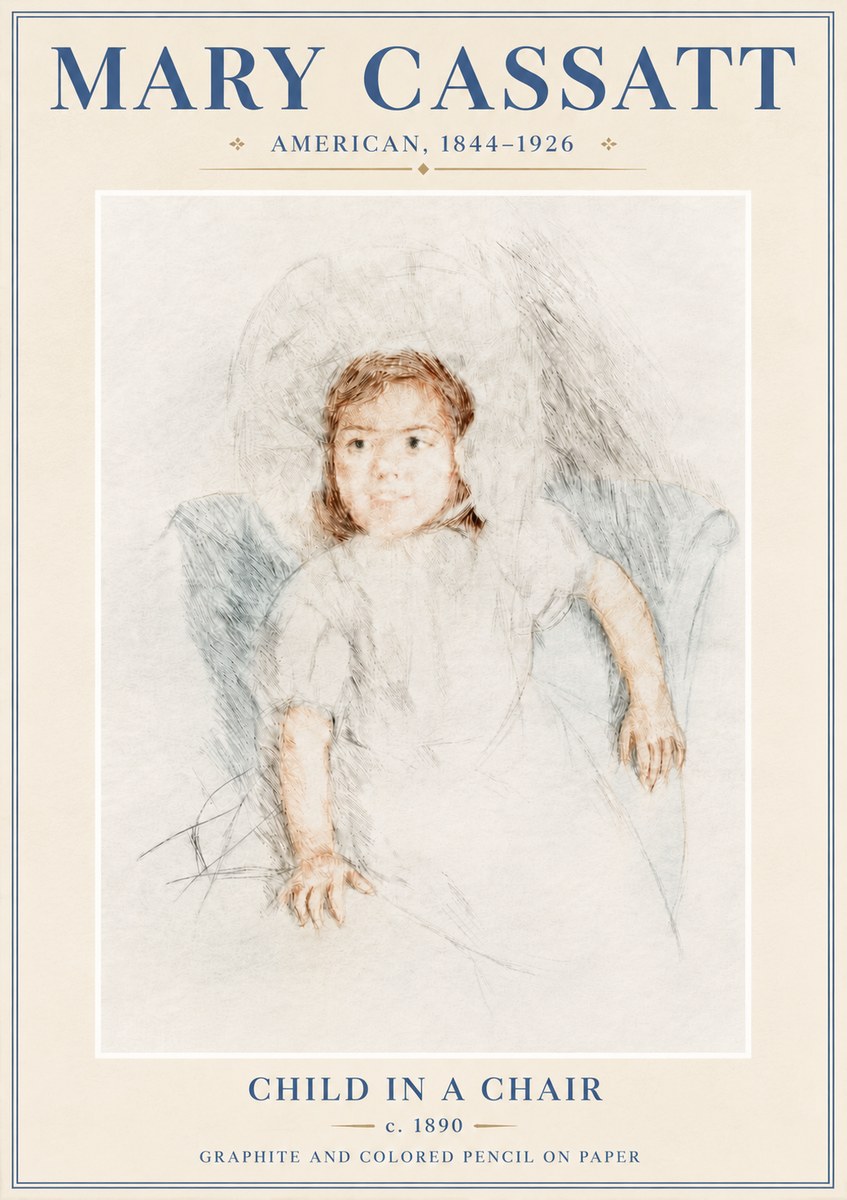 Mary Cassatt Child in a Chair No6 - Juliste