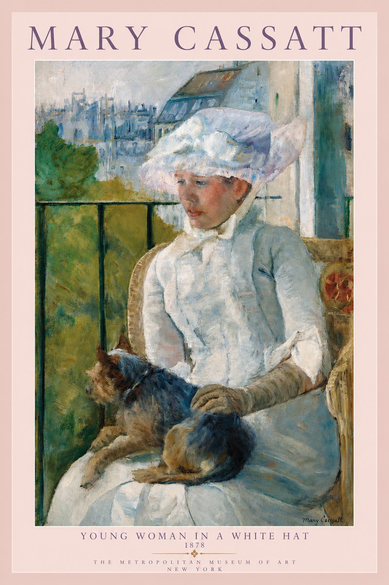Mary Cassatt Young Woman in a White Hat No3 - Juliste