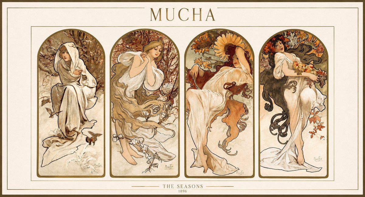 Mucha The Seasons No1 - Juliste
