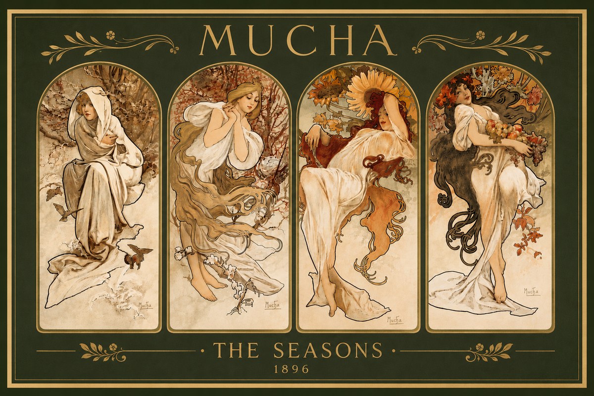 Mucha The Seasons No4 - Juliste