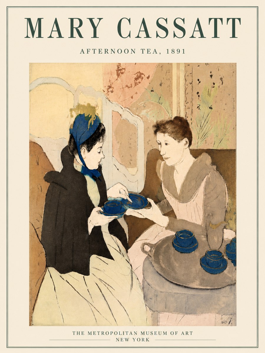 Mary Cassatt Afternoon Tea No6 - Juliste