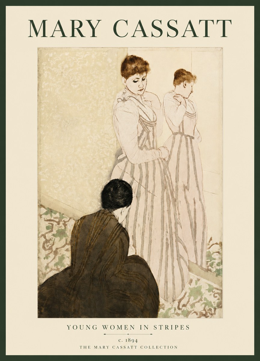 Mary Cassatt Young Women in Stripes No3 - Juliste