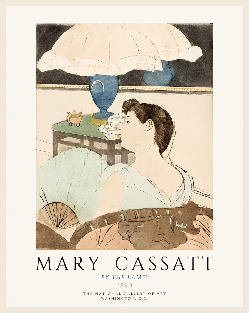 Mary Cassatt By the Lamp No1 - Juliste
