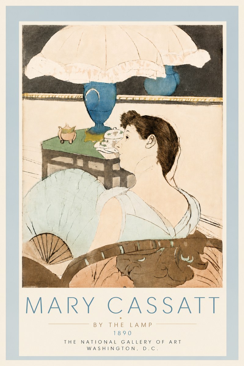 Mary Cassatt By the Lamp No5 - Juliste