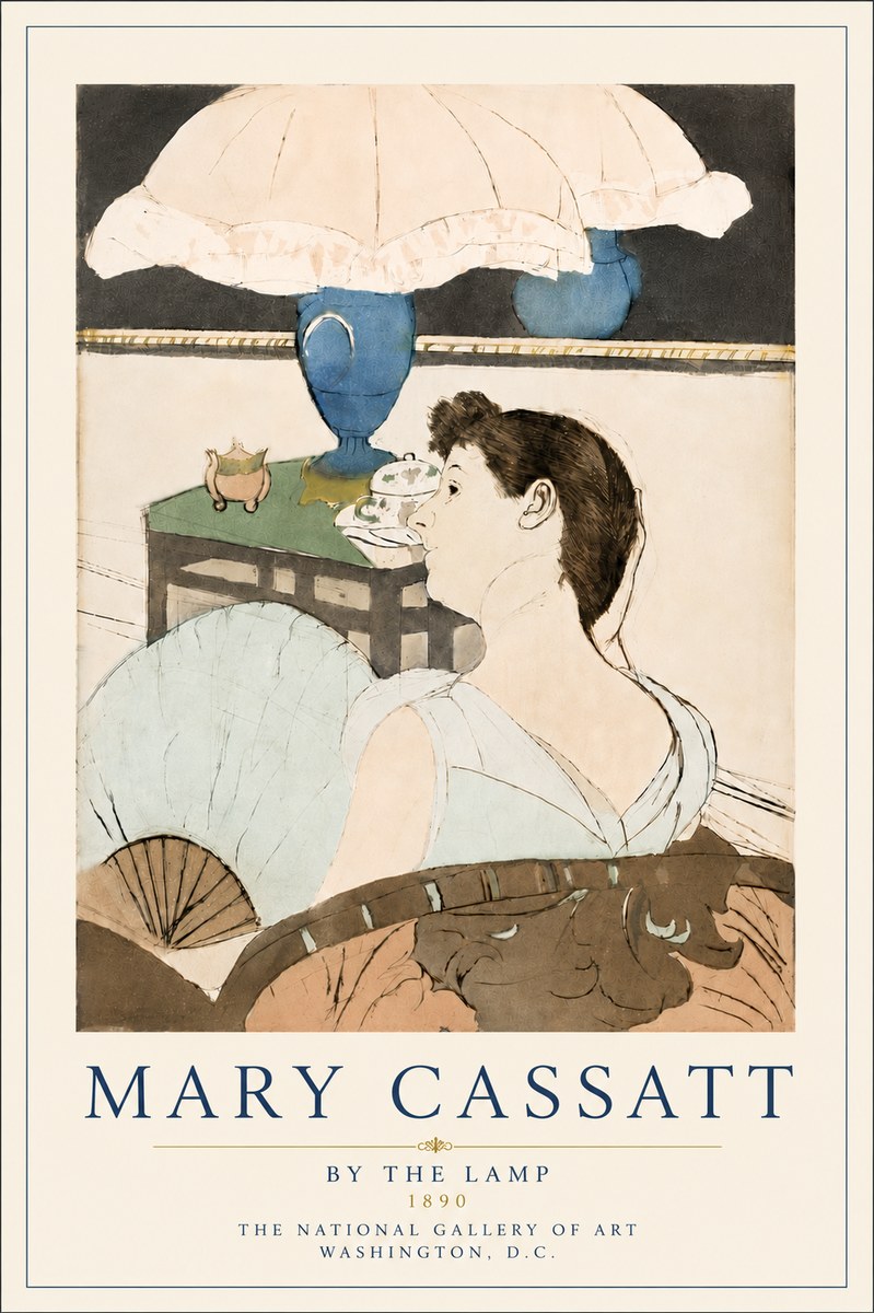 Mary Cassatt By the Lamp No6 - Juliste
