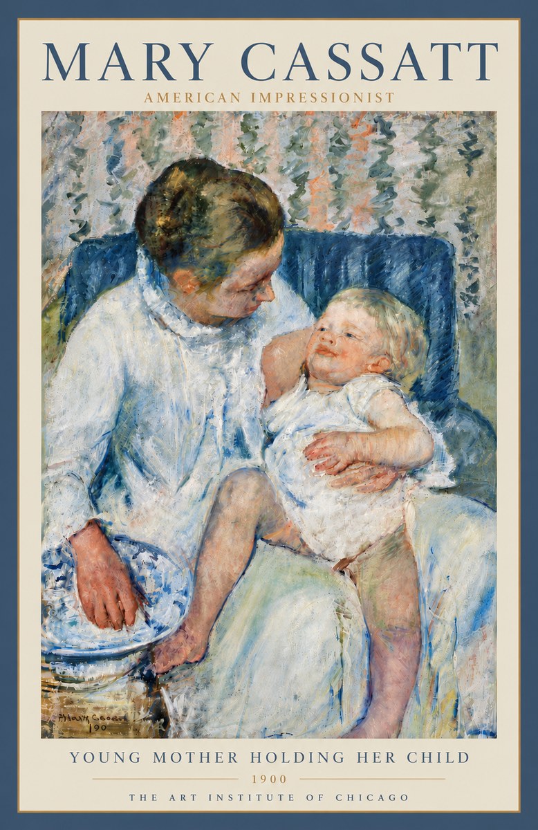Mary Cassatt Young Mother Holding Her Child No5 - Juliste