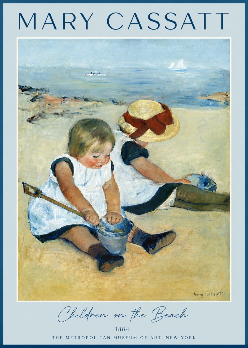 Mary Cassatt Children on the Beach No2 - Juliste