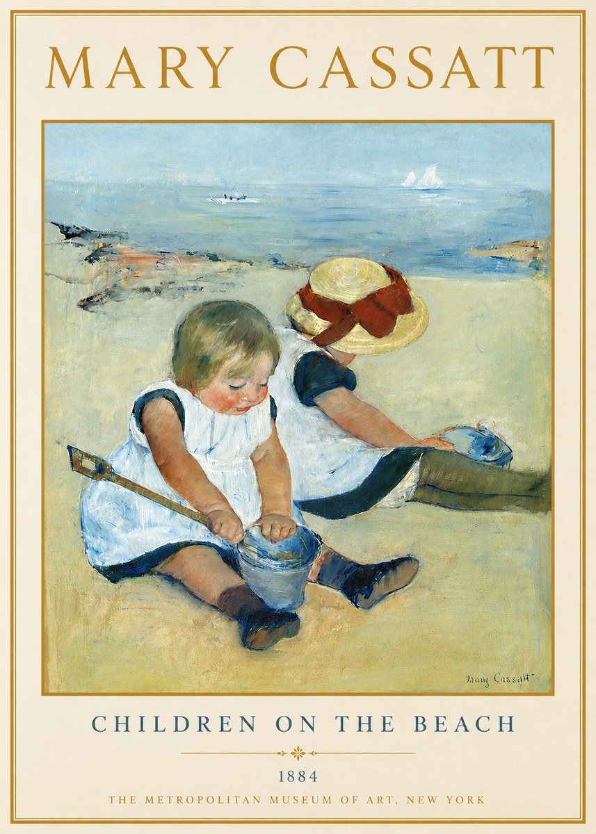 Mary Cassatt Children on the Beach No3 - Juliste