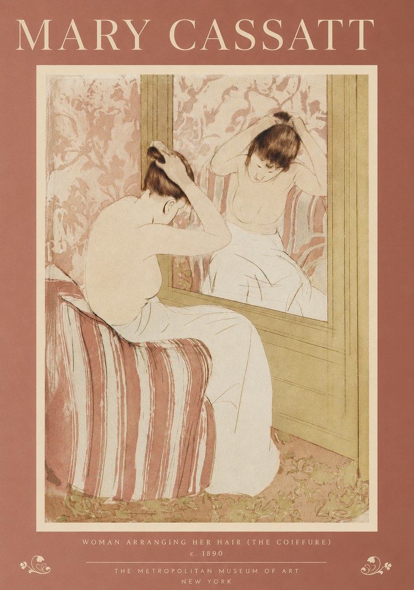 Mary Cassatt Woman Arranging Her Hair (the Coiffure) No2 - Juliste