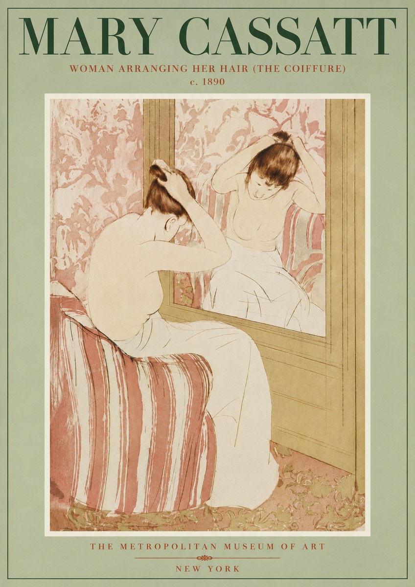 Mary Cassatt Woman Arranging Her Hair (the Coiffure) No4 - Juliste