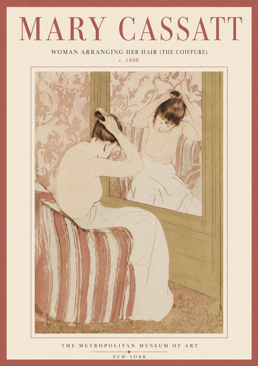 Mary Cassatt Woman Arranging Her Hair (the Coiffure) No5 - Juliste