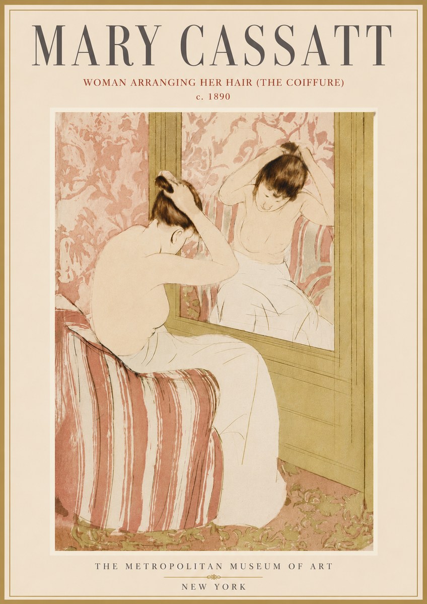 Mary Cassatt Woman Arranging Her Hair (the Coiffure) No6 - Juliste
