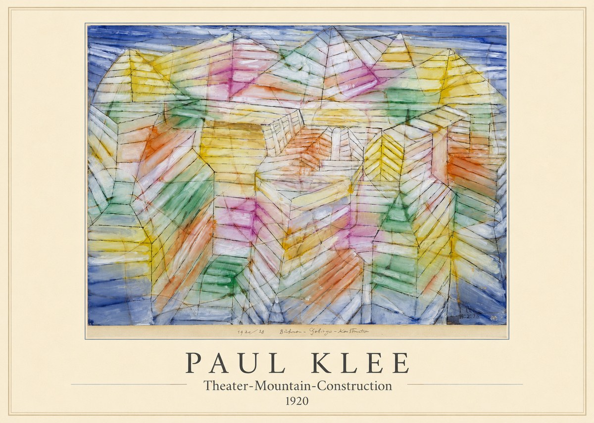 Paul Klee Theater-mountain-construction No3 - Juliste