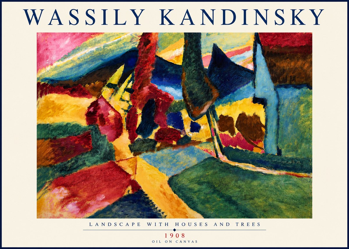 Kandinsky Landscape with Houses and Trees No4 - Juliste