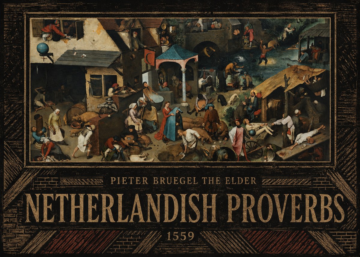 Pieter Bruegel Netherlandish Proverbs III No5 - Juliste