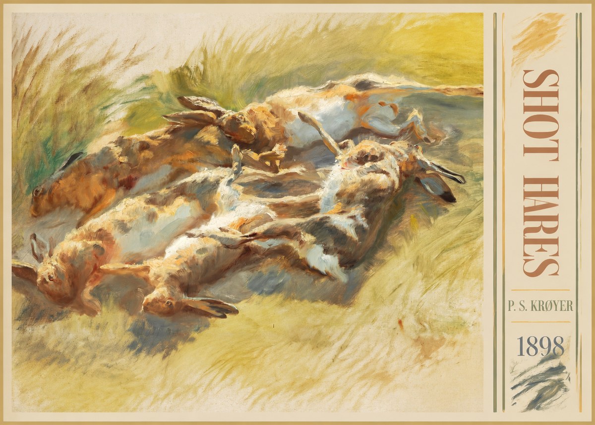P.S. Krøyer Shot Hares No5 - Juliste